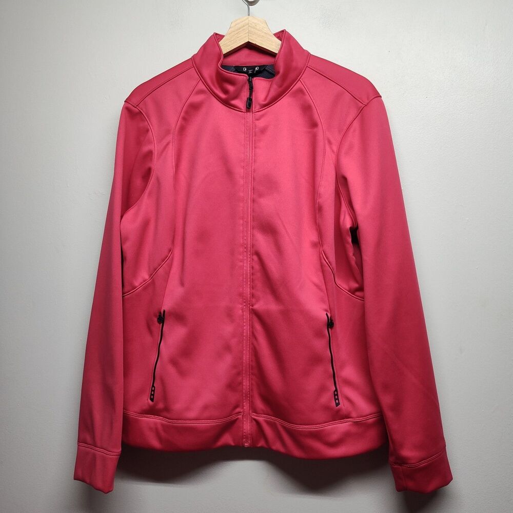 Ogio Jacket Women Size L Red High Neck Full Zip Pockets Winter Outdoor Casual